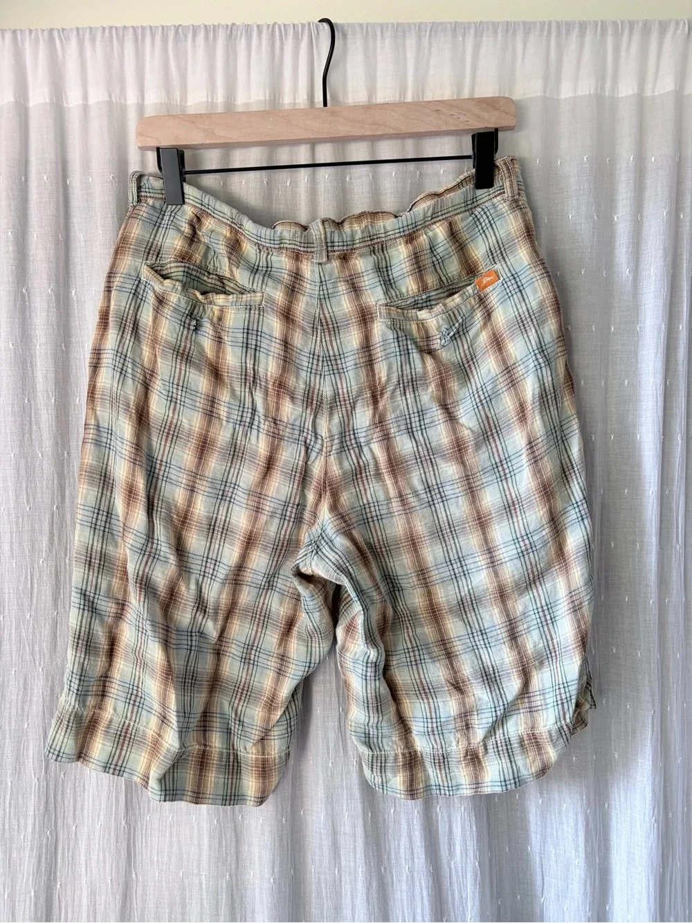 Tommy Bahama Plaid Cotton Linen Shorts - Beige Multi
